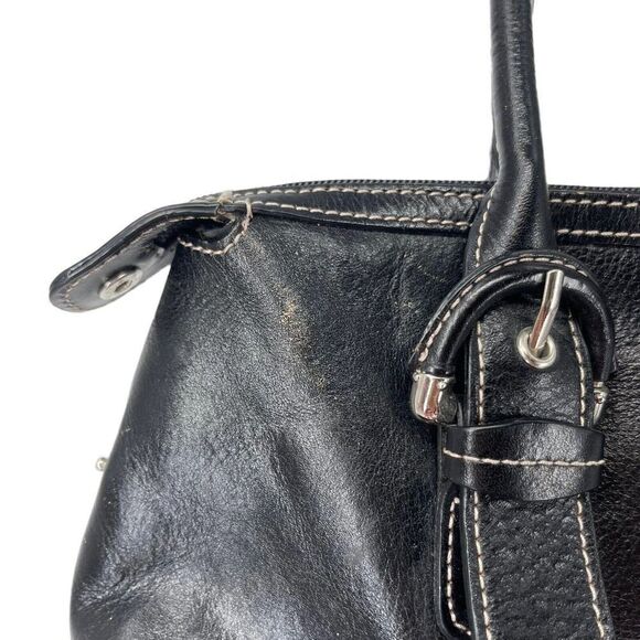 Etienne Aigner Handbag Black Leather Shoulder Bag Purse Zip Closure Classic Bag - Picture 7 of 12